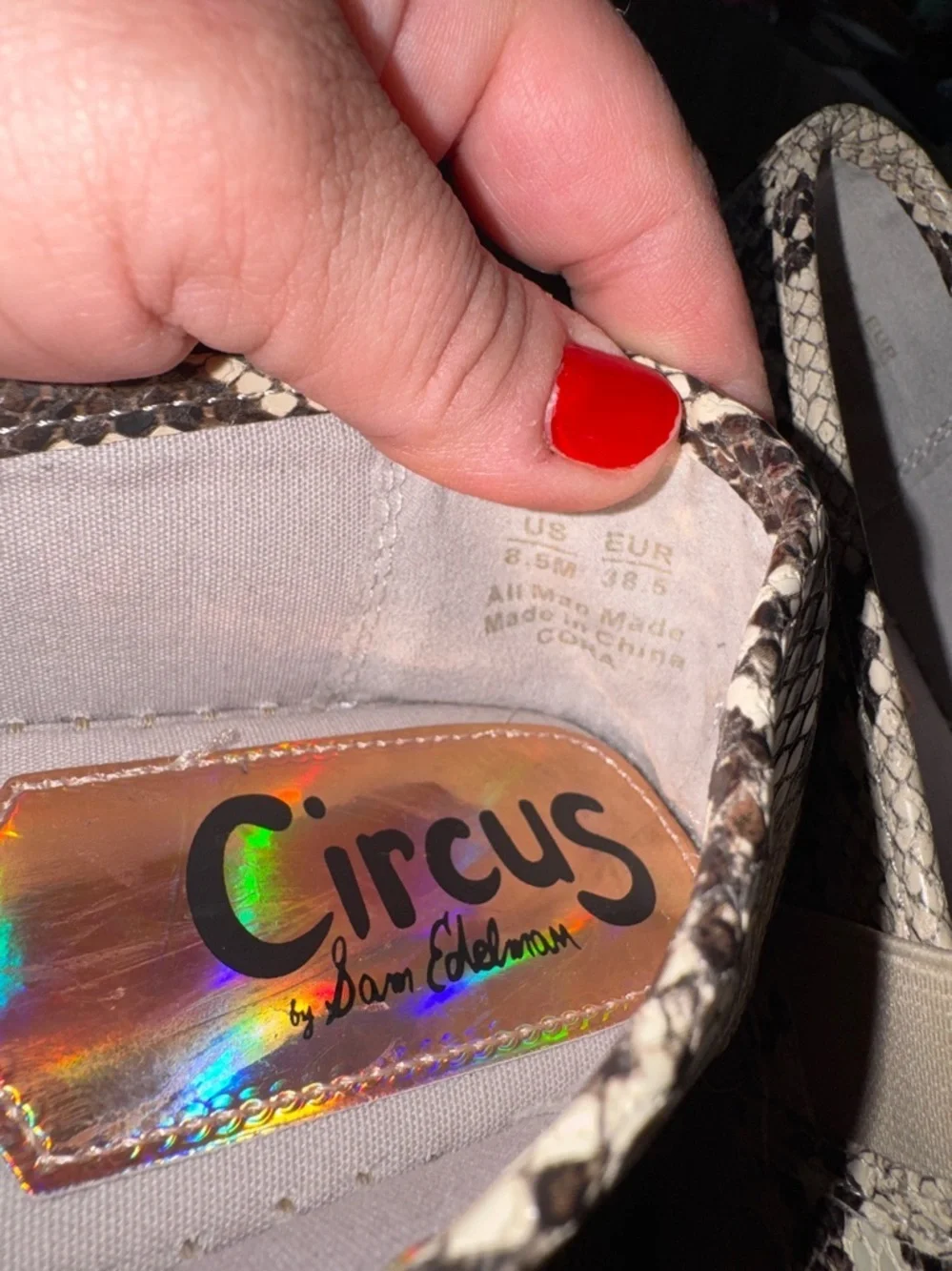 Circus Sam Edelman Cora espadrille platform shoes 8.5 NEW no box leather snake